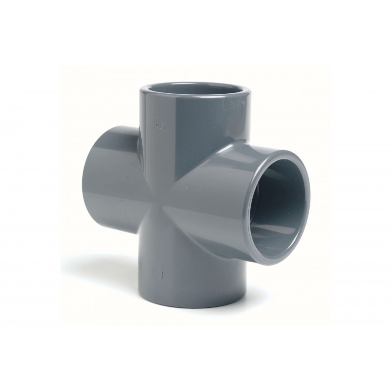 Croix PVC Pression 90° Diamètre 160 PN16 à coller Croix PVC Pression 90° Diamètre 160 PN16 à coller