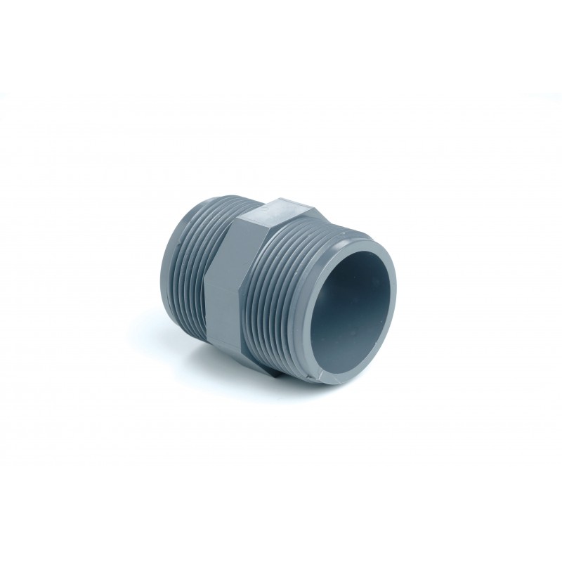Mamelon PVC Pression Diamètre 1"1/4 PN16 MM à visser Mamelon PVC Pression Diamètre 1"1/4 PN16 MM à visser